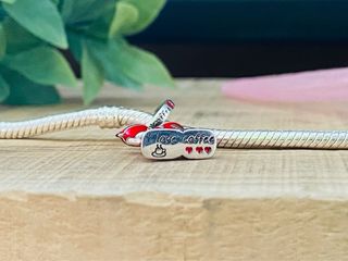 Charm Cafetera Roja Cafe - Plata