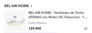 Lámpara Ventilador Techo BEL AIR HOME
