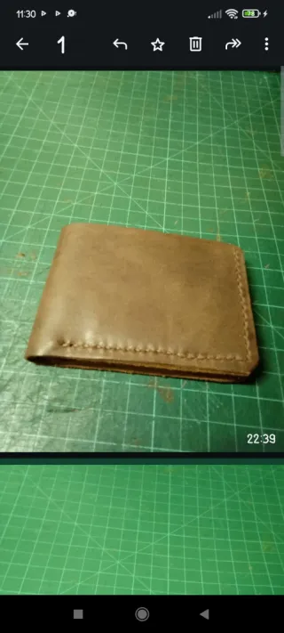 Cartera artesanal cuero ternera engrasada