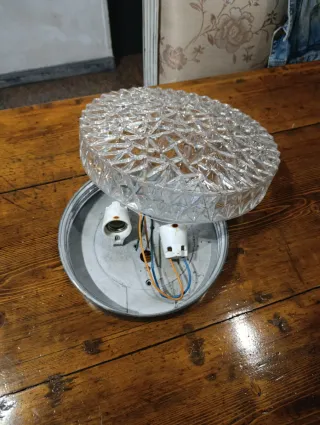 Lampada vintage cristallo Bur Leuchten anni '60