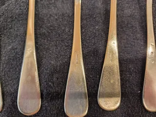 6 Cucharas Antiguas Metal Plateado