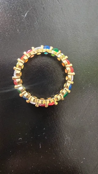 Anillo Oro Multicolor Cristales