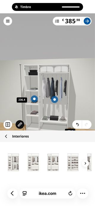 Armario Pax Ikea 2 módulos interiores