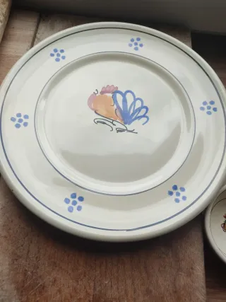 Piatto e ciotola ceramica gallo