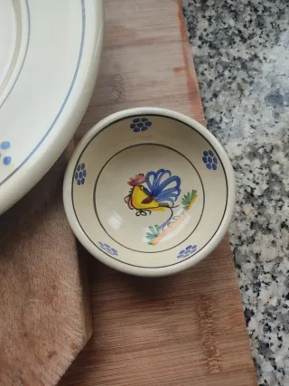 Piatto e ciotola ceramica gallo