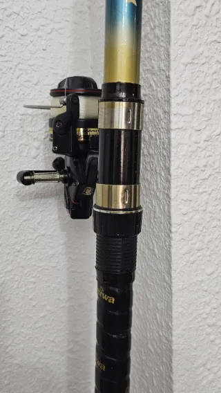 Caña de pescar y carrete