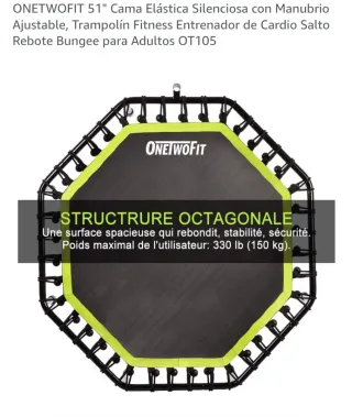 Cama Elástica ONETWOFIT 51. Trampolín fitness.