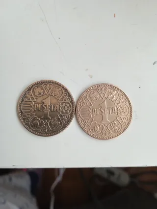 2 Monedas 1 Peseta 1944