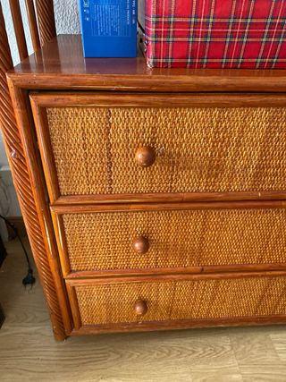 Estantería de Rattan y Madera