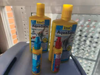 Acuario pequeño con accesorios