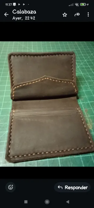 Cartera de cuero artesanal tarjetero
