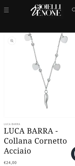 Collana Luca Barra con cornetto rosso