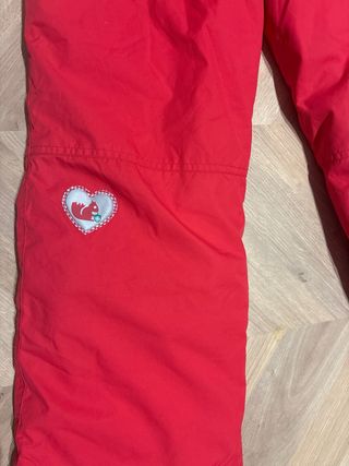 Pantalón de esquí/snow para niña rojo coral.