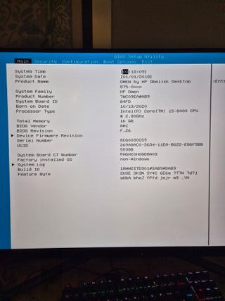 Computador HP Omen Obelisk Desktop i5-8400 GTX1650