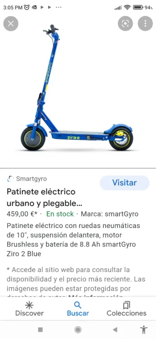 Patinete Eléctrico SmartGyro Ziro2
