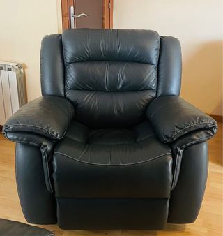 Poltrona Relax Elettrica in Pelle Sintetica Grigio Scuro