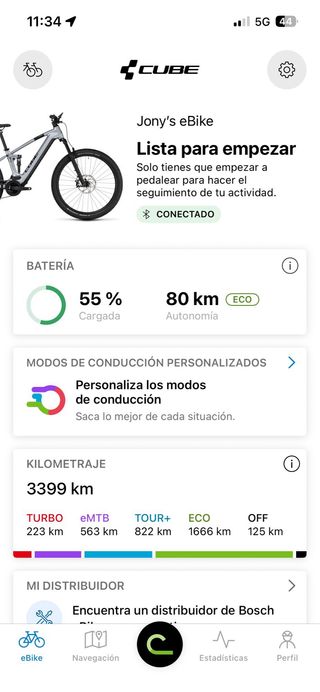 Bicy eléctrica Cube Stereo Hybrid 120. Batería 750