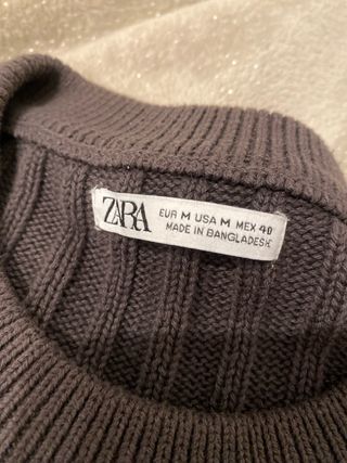 Jersey Zara Hombre Gris Talla M
