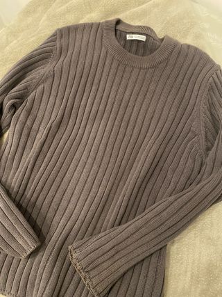 Jersey Zara Hombre Gris Talla M
