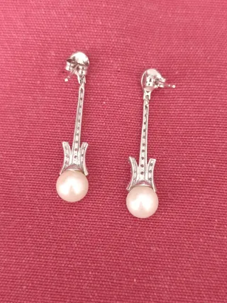 Pendientes Plata y Perlas