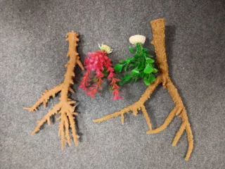 Decoración acuario ramas y plantas artificiales