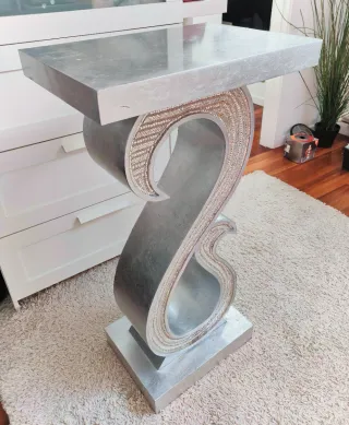 Mueble auxiliar consola metal y piedra