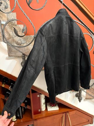 Giacca in vera pelle vintage nera