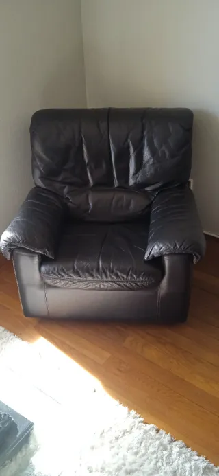 Sillón de cuero negro