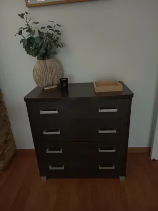 Cómoda recibidor madera y metal muy  funcional