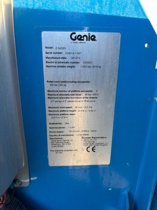 Plataforma Genie Z34/22N Eléctrica