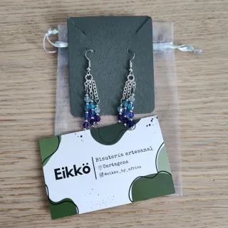 Pendientes cristal tonos azules