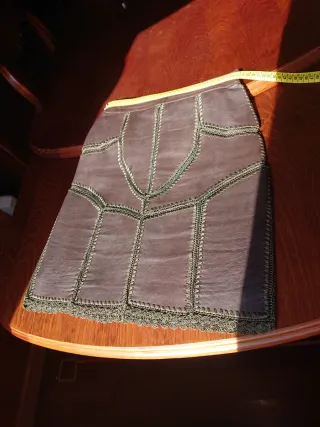 Minifalda cuero marrón T38/40