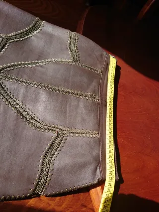 Minifalda cuero marrón T38/40