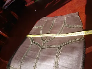 Minifalda cuero marrón T38/40