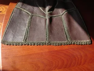 Minifalda cuero marrón T38/40