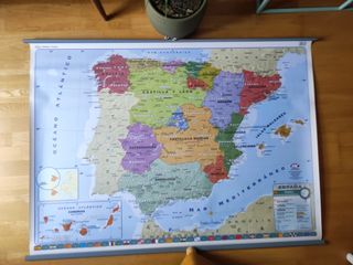 Mapa mural físico y político España