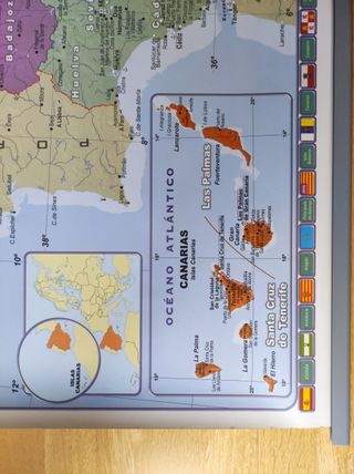 Mapa mural físico y político España
