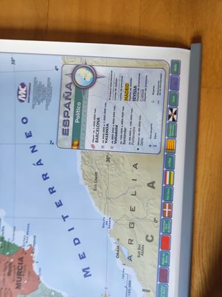 Mapa mural físico y político España