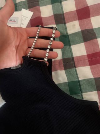 Top Asimétrico Zara Brillos