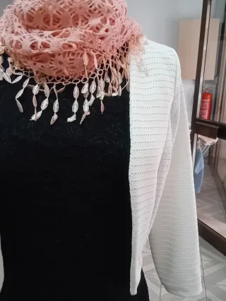 Torera blanca y rosa sin marca Talla única