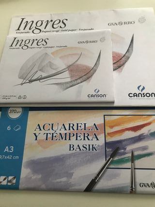 Láminas Papel Verjurado y Acuarela Canson