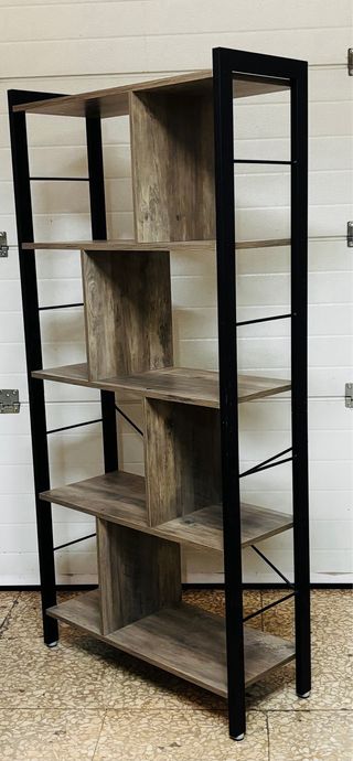 Mesa estudio industrial con 2 estanterías