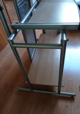 Mesa escritorio madera y cristal abatible