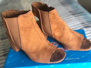 Botín Sandalia Tacón Marrón