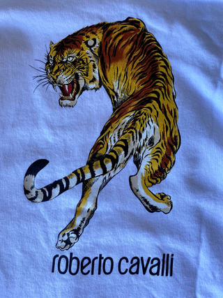 Roberto Cavalli sudadera tigre blanca hombre L