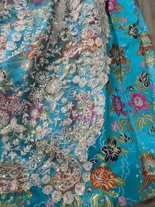 Traje Fallera Azul Turquesa