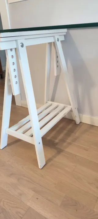 Mesa Escritorio IKEA Cristal Cajonera ALEX Blanca