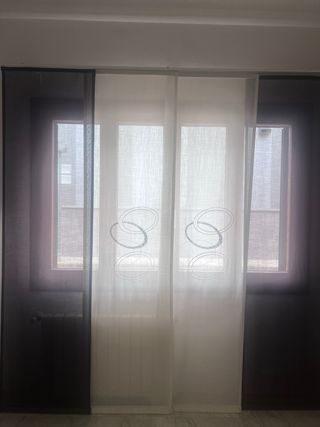 Pannello giapponese + tende bianco e nero argento