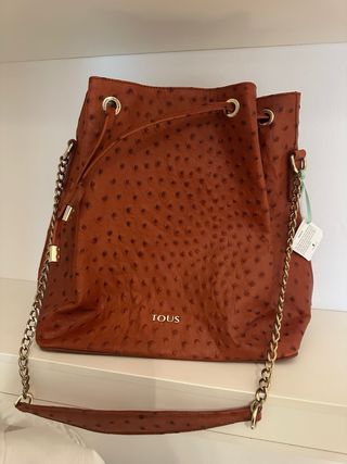 Bolso de hombro Tous naranja y dorado