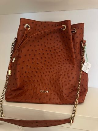 Bolso de hombro Tous naranja y dorado